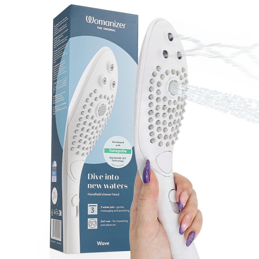 Wave Clitoral Stimulating Shower Head White