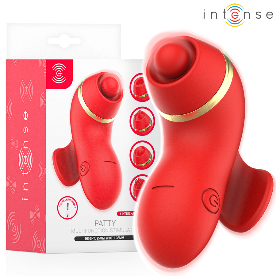 Patty Stimulator with 4 Heads, Suction, Tapping, Tickling and Licking