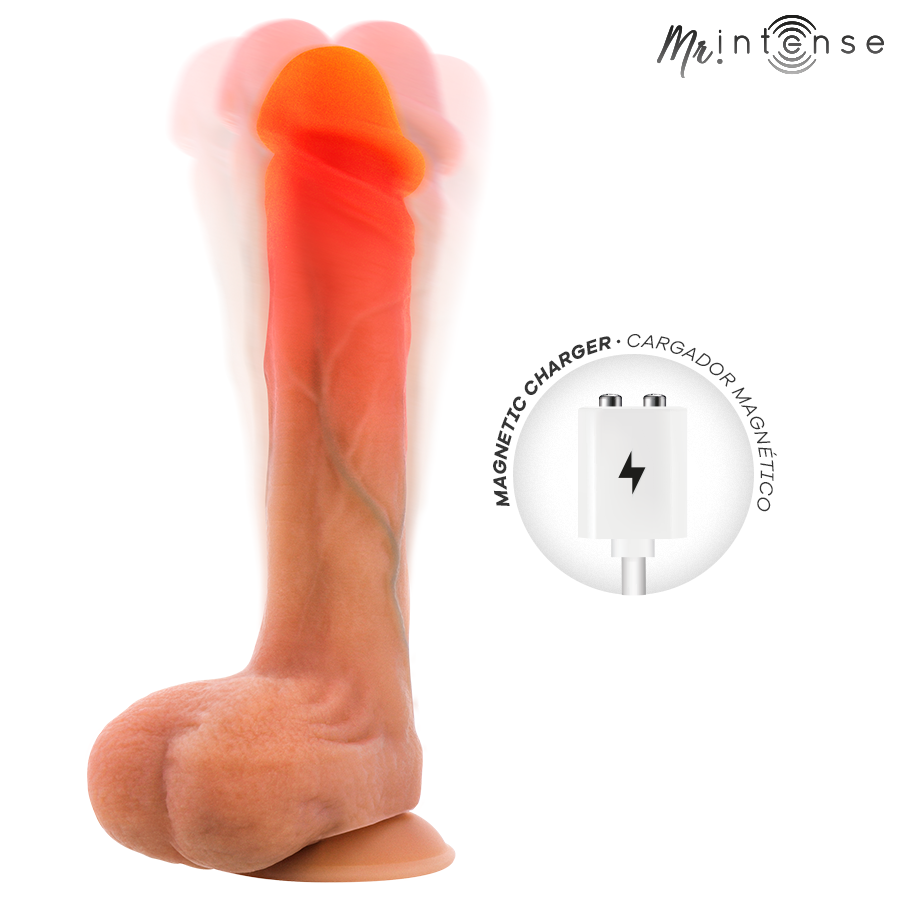 Bradley Silicone Vibrating Dildo with Heat Effect and Remote Control 21 cm -Ø- 4.2 cm