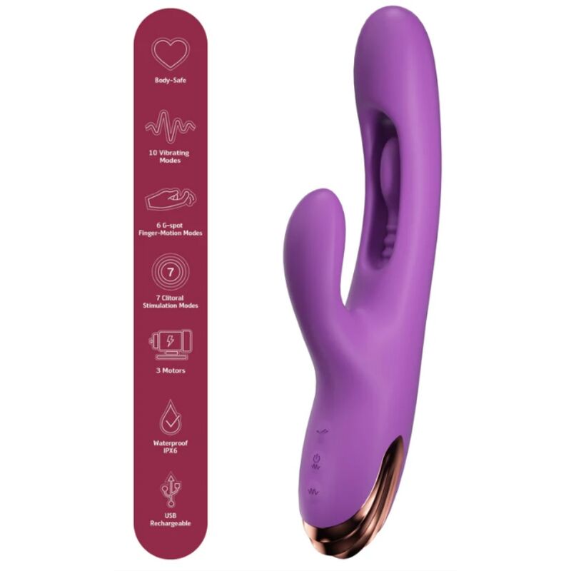 Rabbit g-Spot Vibrator with Digital Movement Purple