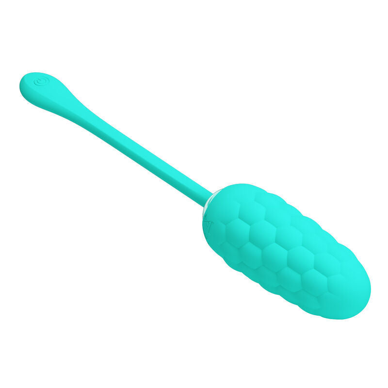 Pretty Love - Vibrating EGG with Aqua Green Rechargeable Marine Texture