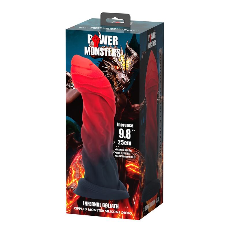 Infernal Goliath Bicolor Fantasy Silicone Dildo 25 cm Ø 6 cm