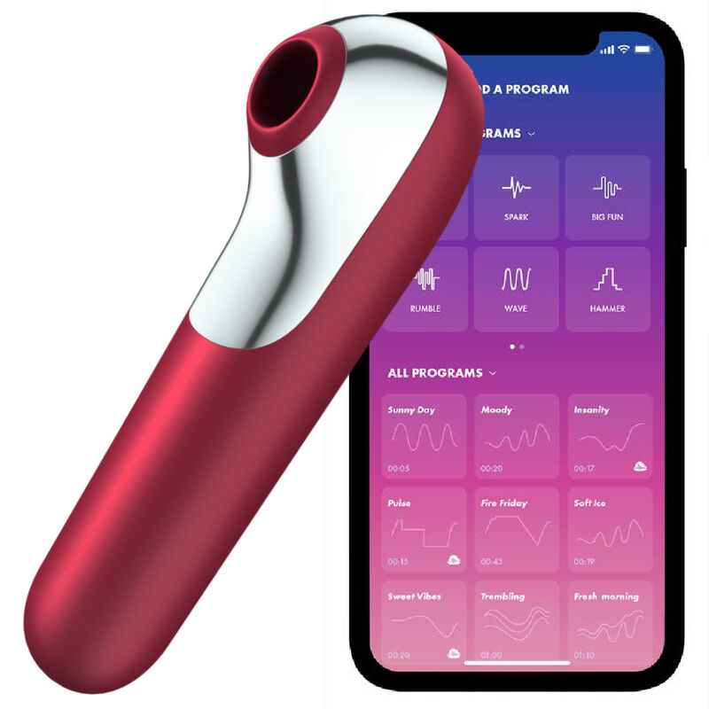 Dual Love Vibrator and Suctioner with Pulsed AIR RED