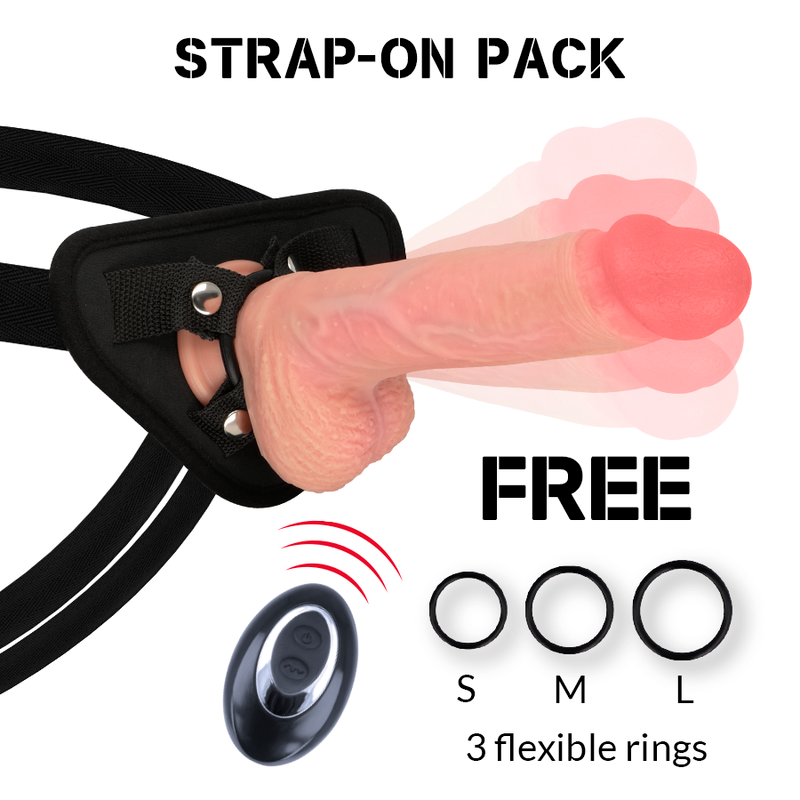 Harness + Liquid Silicone Vibrator Premium Apache Remote Control 20.5 cm -O- 4.62 cm
