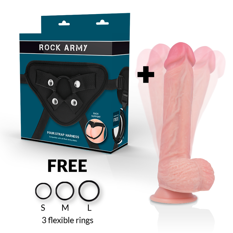 Harness + Hawk Rotator and Vibrator 22 cm -O- 4.6 cm