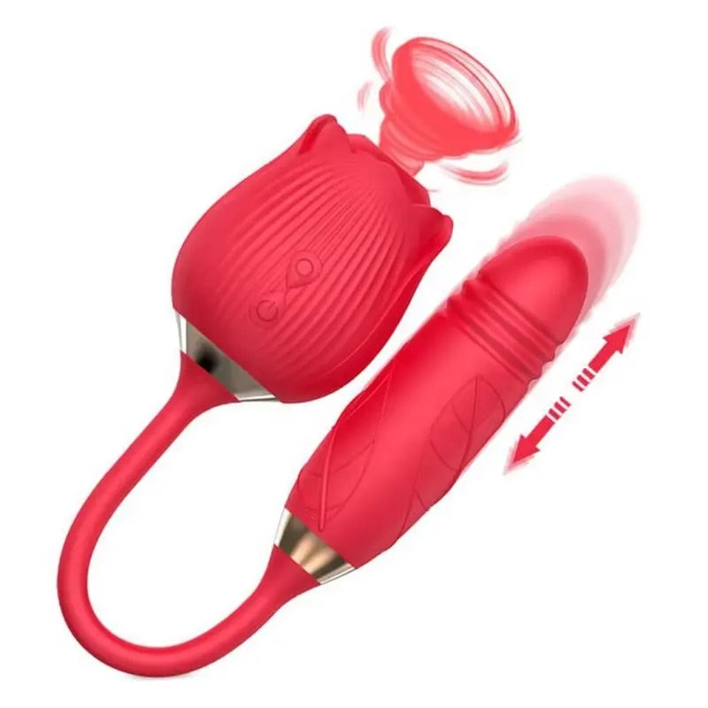 Rose Duo, trandafir cu sucțiune și ou vibrator