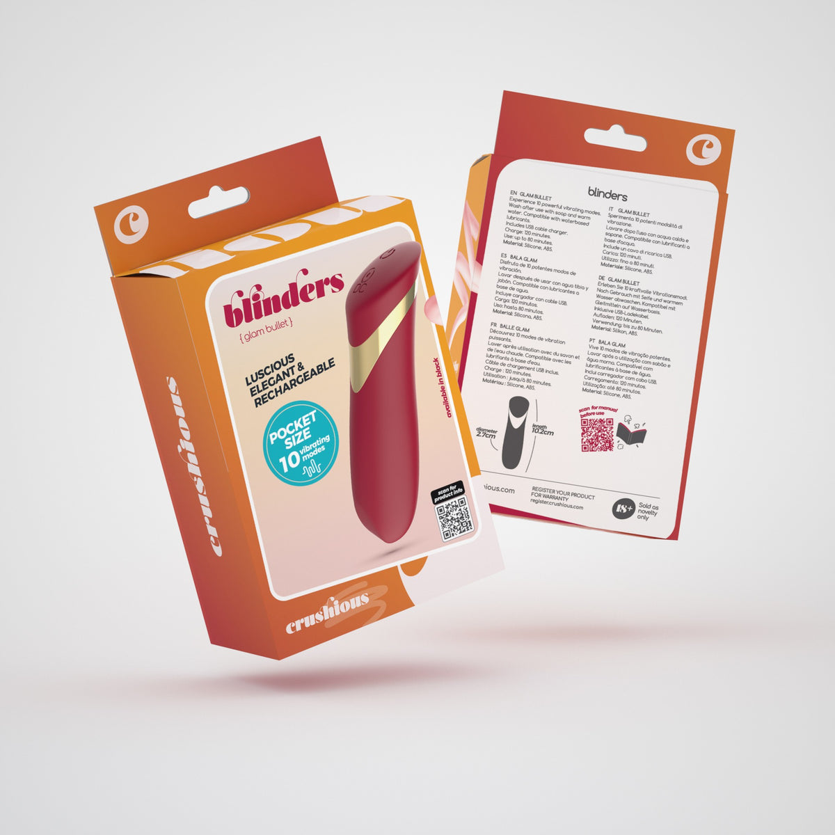 Blinders Rechargeable Vibrating Bullet RED