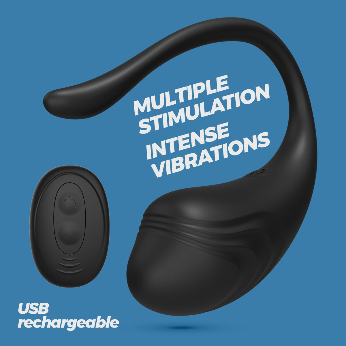 Tamago Rechargeable Vibrating EGG with Remote Black