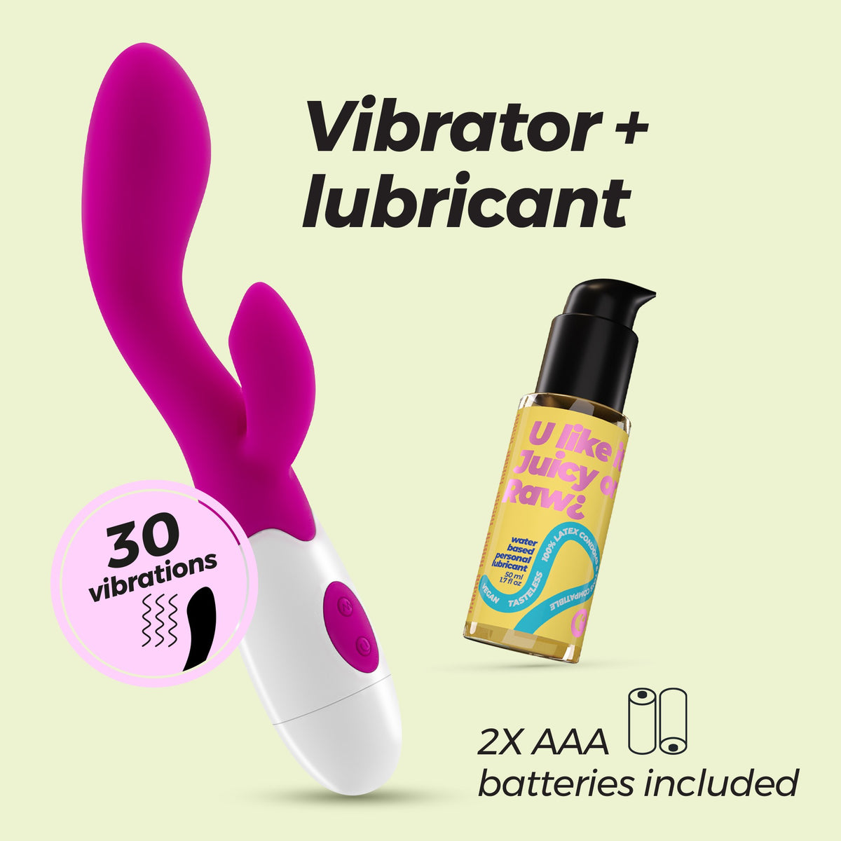 Cherie Rabbit Vibrator with Waterbased Lubricant Included