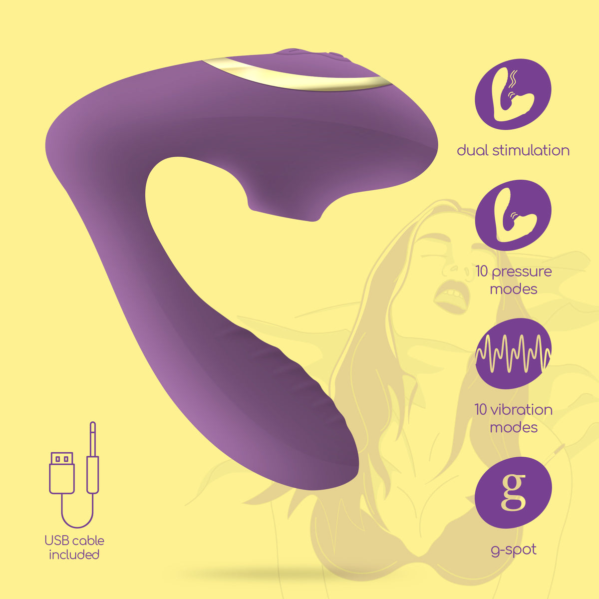Moanstar Rechargeable Stimulator with Free Waterbased Lubricant