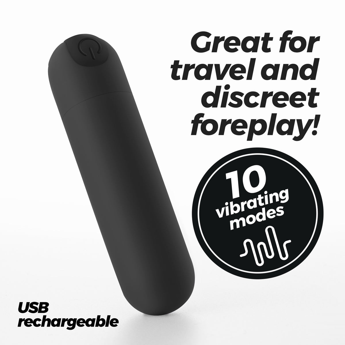 Imoan Rechargeable Vibrating Bullet Black