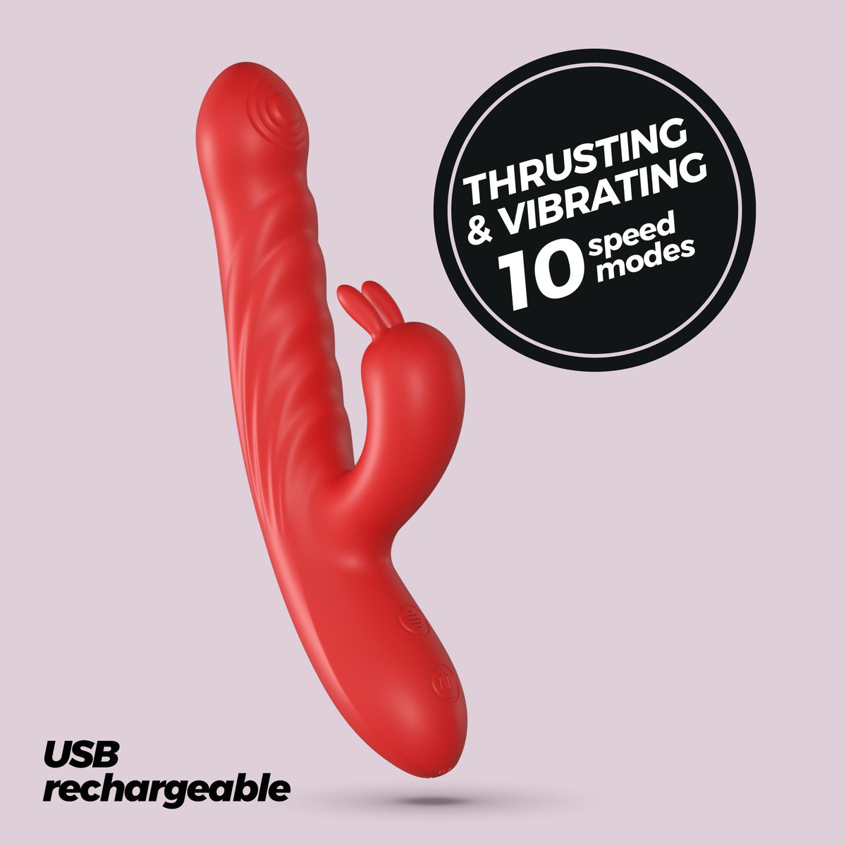 Lapin Thrusting Rabbit Vibrator RED