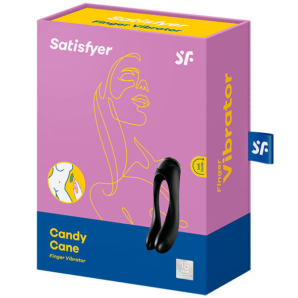 Candy Cane Finger Vibrator Black