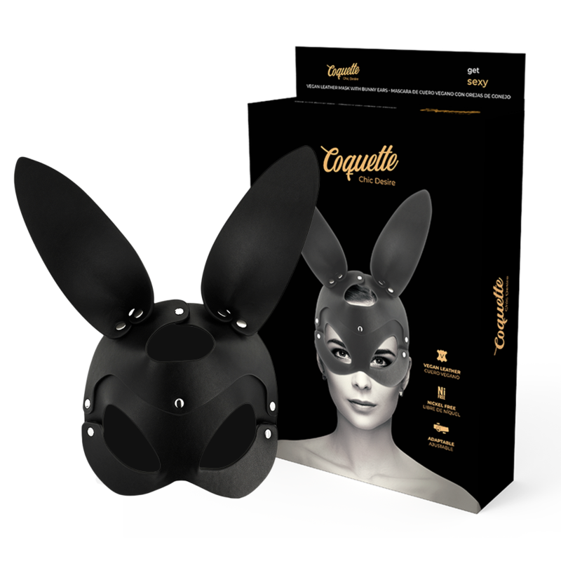 Vegan Leather Mask with Bunny Ears