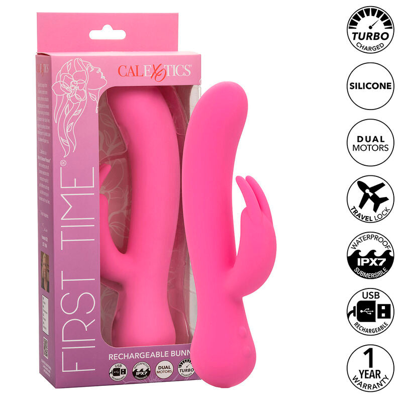 First Time Vibrator Rabbit Rechargeable Pink