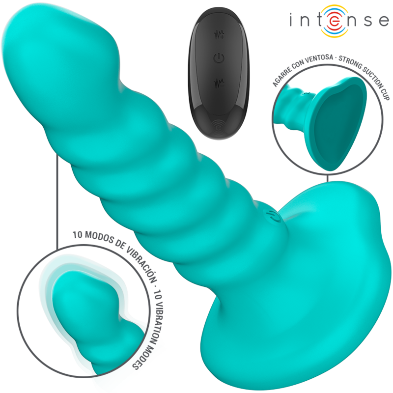Buffy Vibrator Size S Spiral Design 10 Vibrations Blue Remote Control