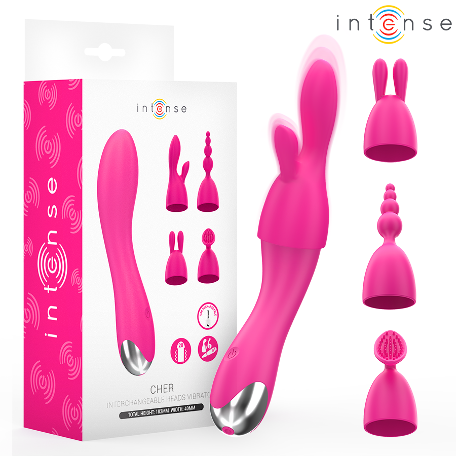 Cher Vibrator with 20 Patterns and Interchangeable Heads