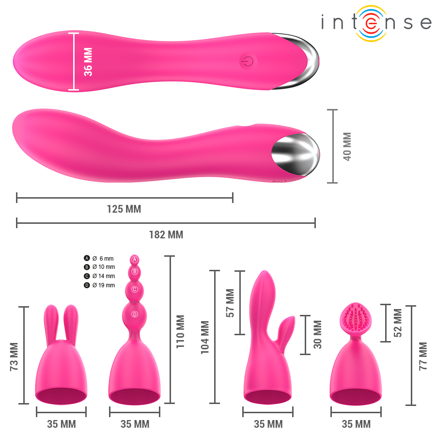 Cher Vibrator with 20 Patterns and Interchangeable Heads