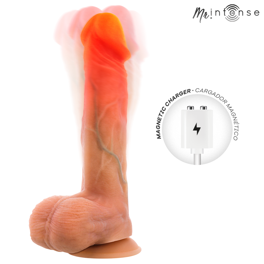 Logan Vibrator Dildo Silicone with Heat Effect and Remote Control 20 cm -Ø- 4,1 cm