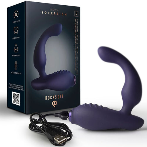 Nova Sovereign Rechargeable Prostate & Perineum Massager 16 Function Blue