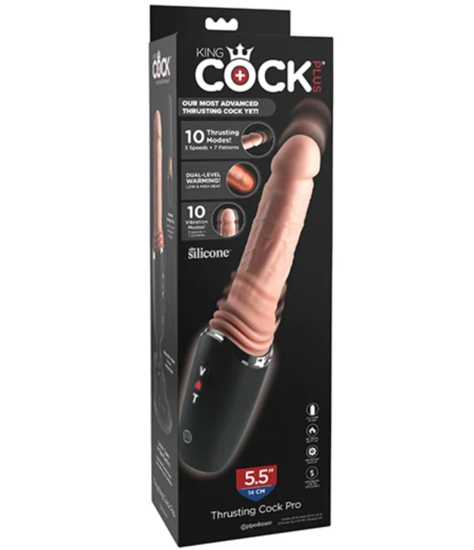 Thrusting Cock PRO Silicone Dildo with Throttle, Vibration and Heat Light 12.7 cm