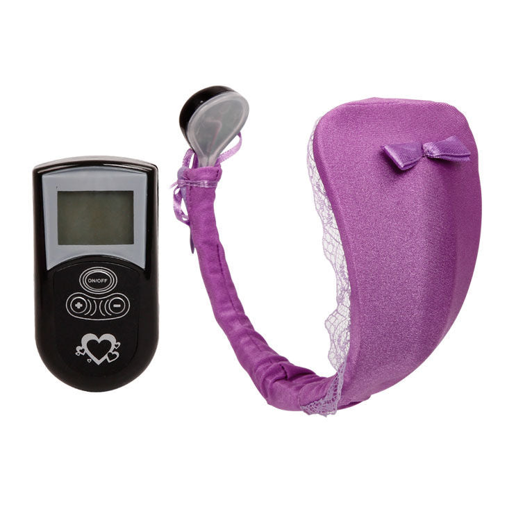 Thong with Vibrator with Lilac Remote Control