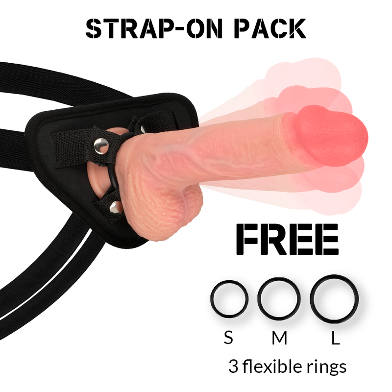 Harness + Hawk Rotator and Vibrator 22 cm -O- 4.6 cm